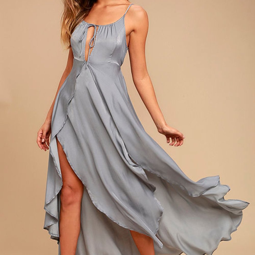 ❌SOLD❌ Somedays Lovin Night Hour Maxi Dress in Silver M